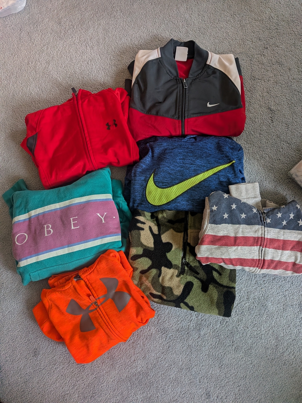 Nike, Under Armour, Various Other Boys Sweatshirts